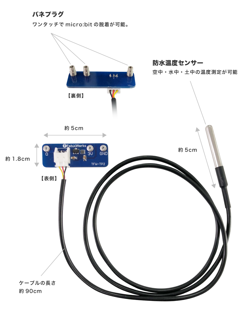 micro:bit用防水温度センサー